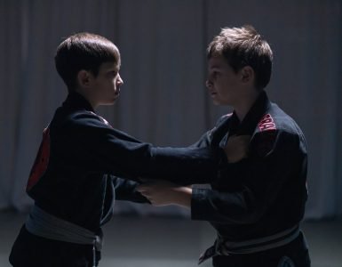 boys sparring in jiu jitsu