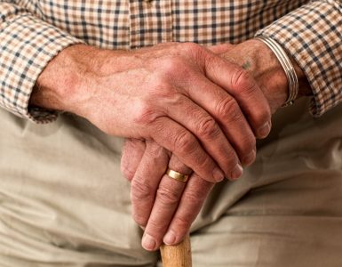 man hands waiting senior